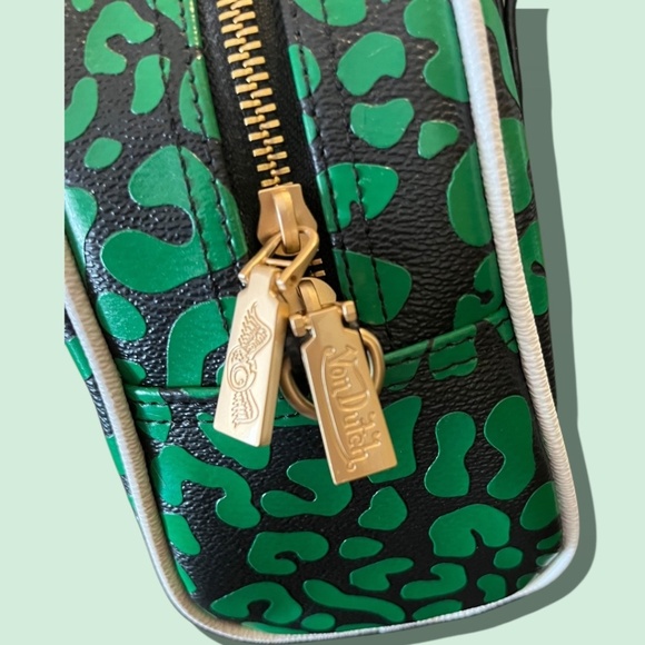 Authentic Von Dutch Lime Cheetah Bowling Bag Crossbody Purse Y2K Retro Vibe - Picture 9 of 14